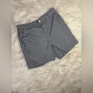 Gingham black white checkered shorts white black preppy croquette girl